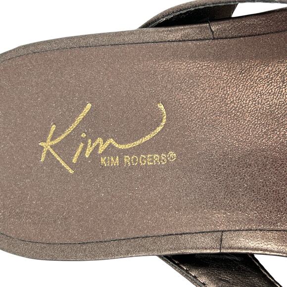 Kim Rogers Morissa Thong Sandals Metallic Bronze Size 6M - Picture 11 of 15